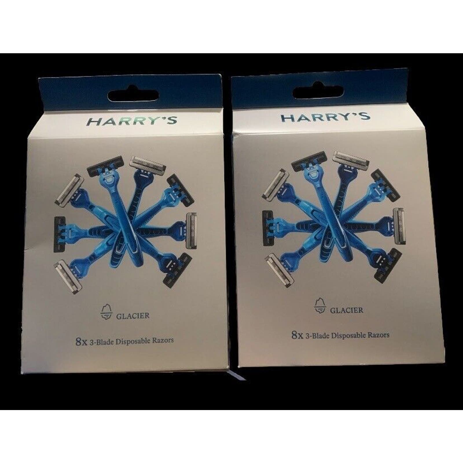 Harrys Mens Disposable Razors 3Blade Razors Glacier Blue 16 Count